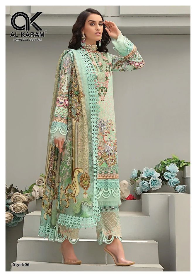 Al Karam Queens Court Fancy Wear Cambric Cotton Latest Dress Material Collection